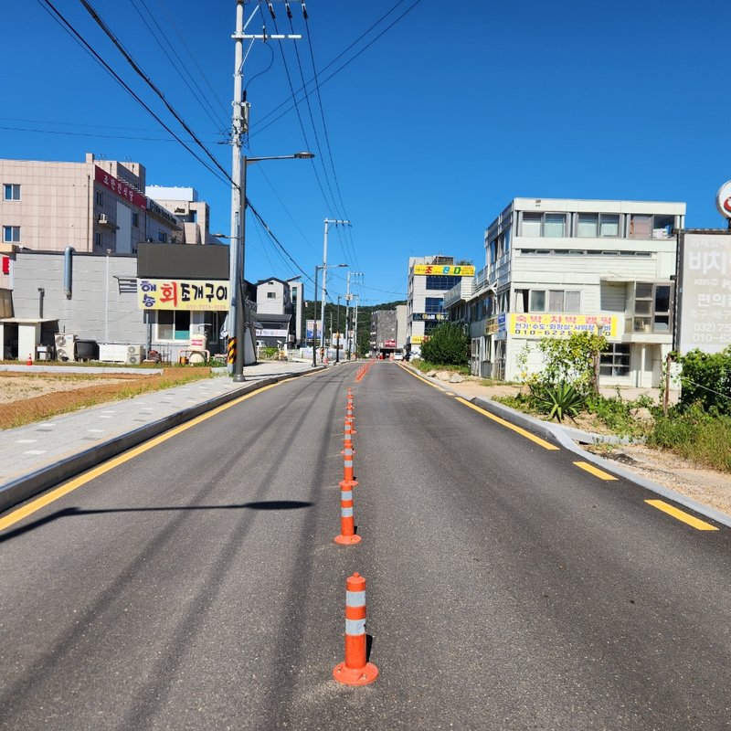 왕산해수욕장 일원에 새로 개설된 해변도로 모습