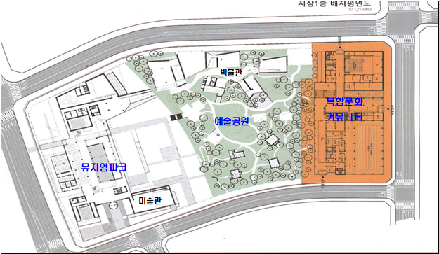 용현·학익 1블록 복합문화커뮤니티 건립 예정지의 위치도