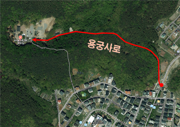 새로 부여된 ‘용궁사로’ 구간을 표시한 지도