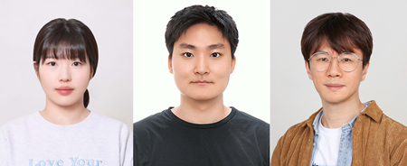 항공우주공학과 연구팀. 왼쪽부터 최지우 석사과정생, 이도훈 통합과정생, 김종한 교수.